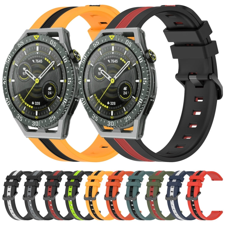 For Huawei Watch GT 3 SE 22mm Vertical Two-Color Silicone Watch Band
