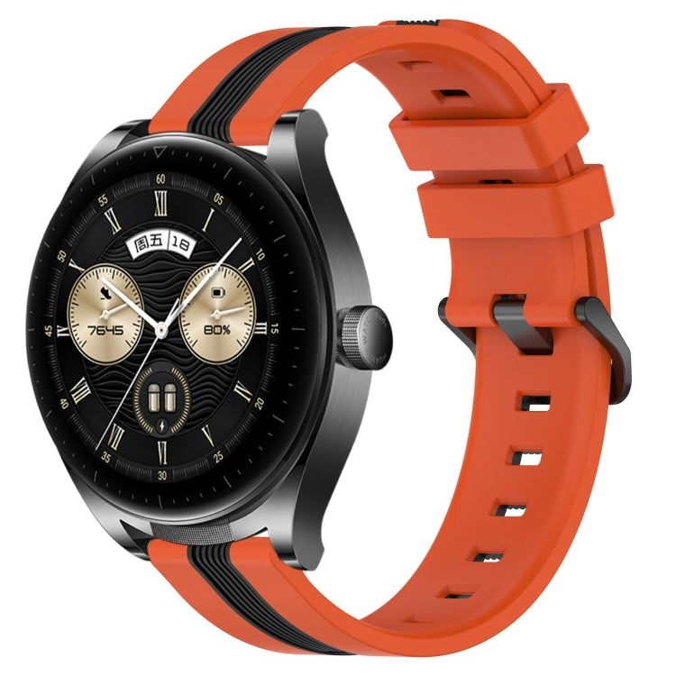 For Huawei Watch Buds 22mm Vertical Two-Color Silicone Watch Band