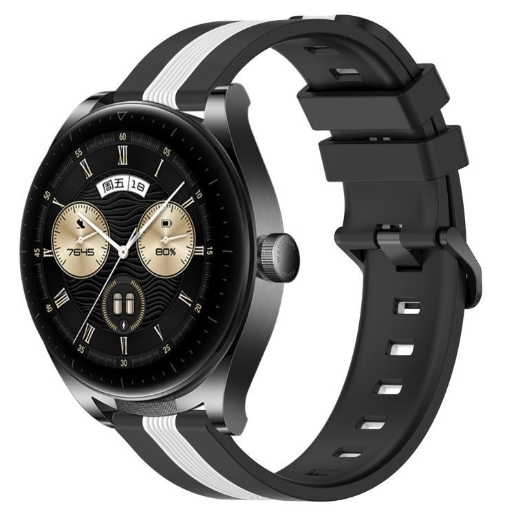 For Huawei Watch Buds 22mm Vertical Two-Color Silicone Watch Band