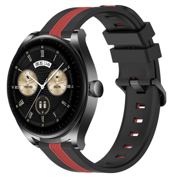For Huawei Watch Buds 22mm Vertical Two-Color Silicone Watch Band
