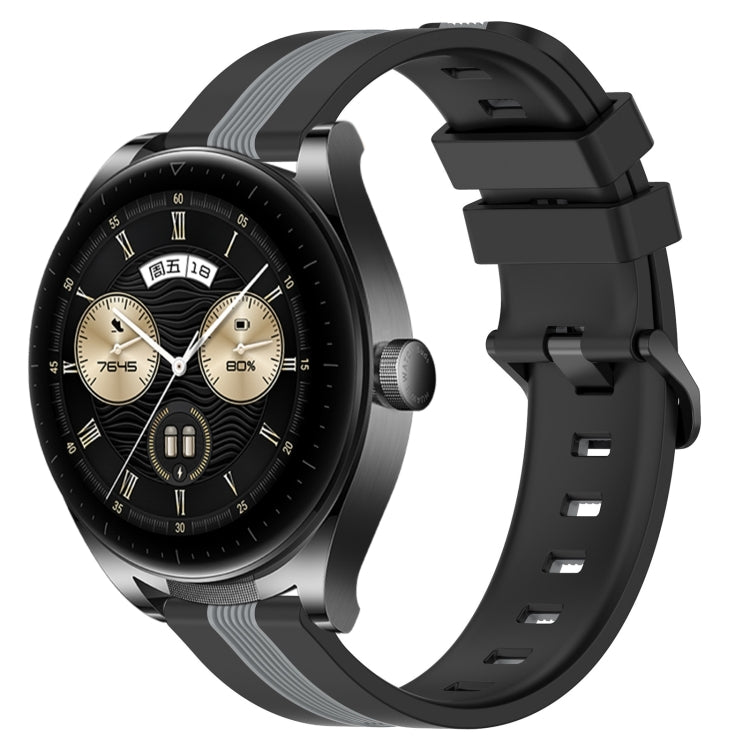 For Huawei Watch Buds 22mm Vertical Two-Color Silicone Watch Band
