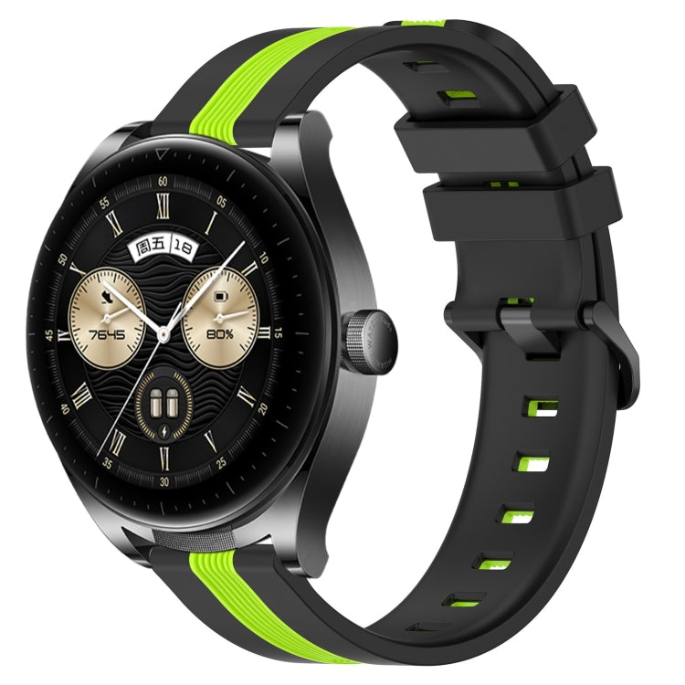 For Huawei Watch Buds 22mm Vertical Two-Color Silicone Watch Band