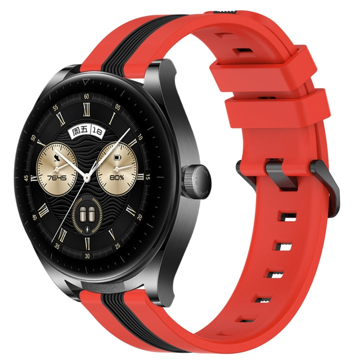 For Huawei Watch Buds 22mm Vertical Two-Color Silicone Watch Band