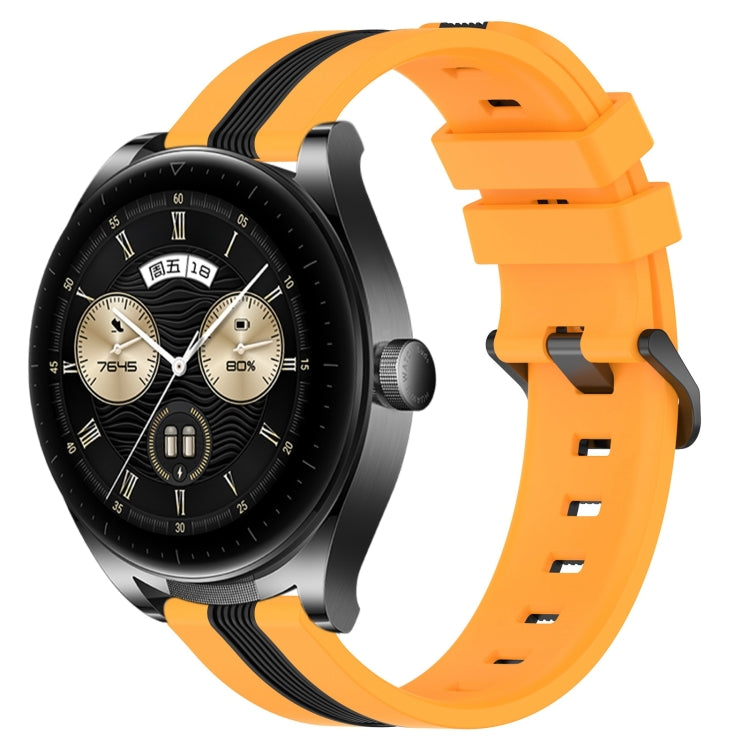 For Huawei Watch Buds 22mm Vertical Two-Color Silicone Watch Band