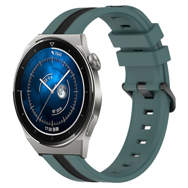 For Huawei Watch GT3 Pro 46mm 22mm Vertical Two-Color Silicone Watch Band