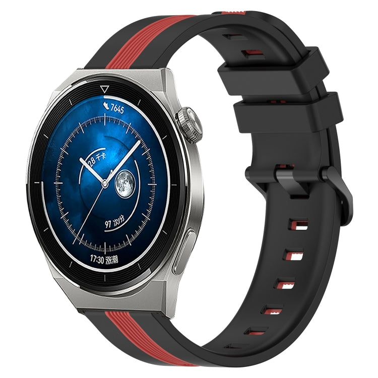 For Huawei Watch GT3 Pro 46mm 22mm Vertical Two-Color Silicone Watch Band