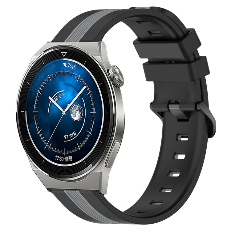 For Huawei Watch GT3 Pro 46mm 22mm Vertical Two-Color Silicone Watch Band