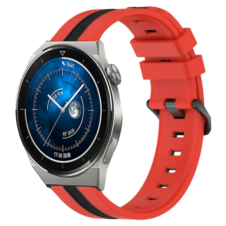For Huawei Watch GT3 Pro 46mm 22mm Vertical Two-Color Silicone Watch Band