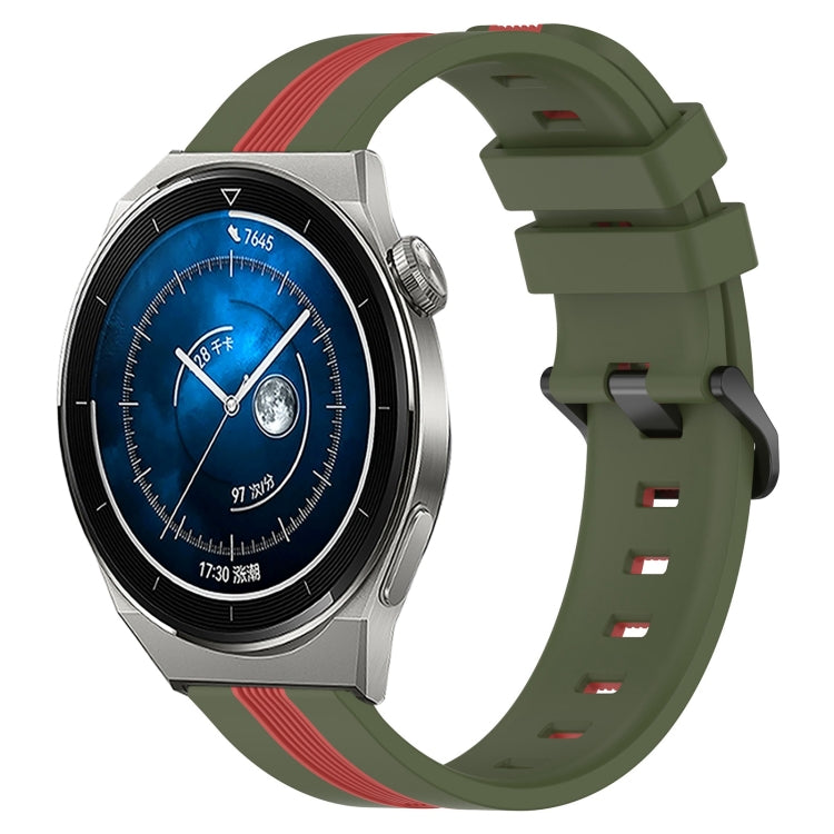 For Huawei Watch GT3 Pro 46mm 22mm Vertical Two-Color Silicone Watch Band