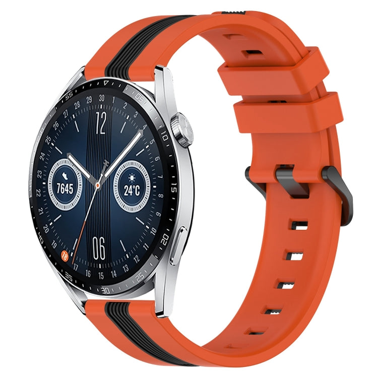 For Huawei Watch GT3 46mm 22mm Vertical Two-Color Silicone Watch Band
