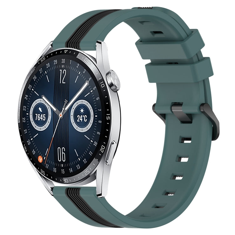 For Huawei Watch GT3 46mm 22mm Vertical Two-Color Silicone Watch Band