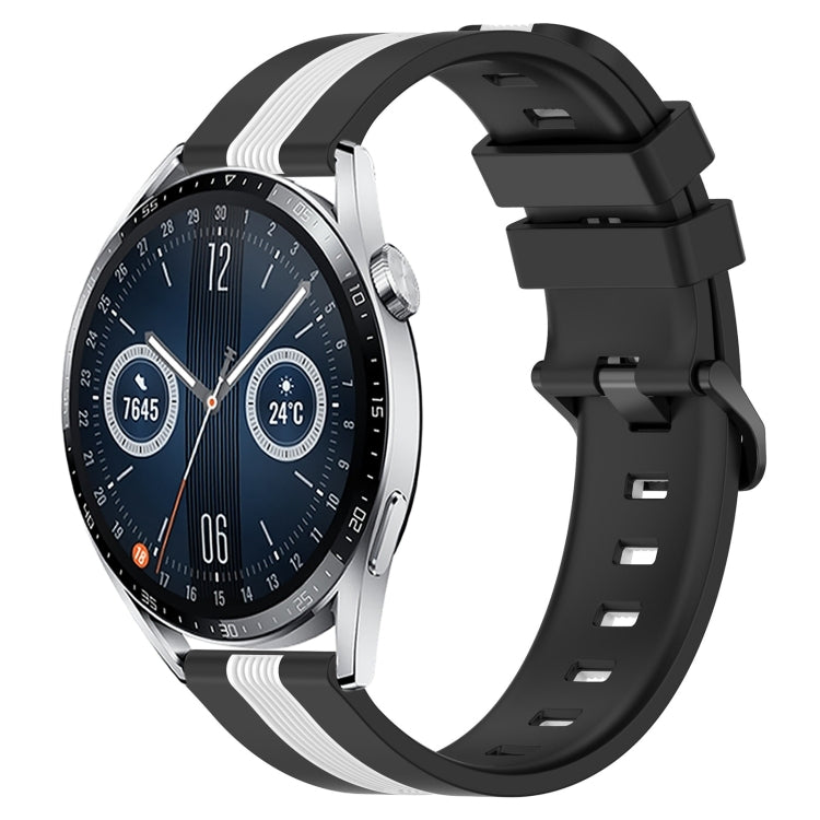 For Huawei Watch GT3 46mm 22mm Vertical Two-Color Silicone Watch Band