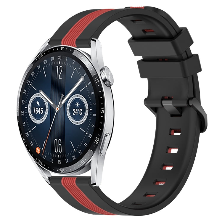 For Huawei Watch GT3 46mm 22mm Vertical Two-Color Silicone Watch Band