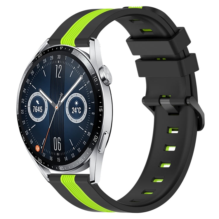 For Huawei Watch GT3 46mm 22mm Vertical Two-Color Silicone Watch Band