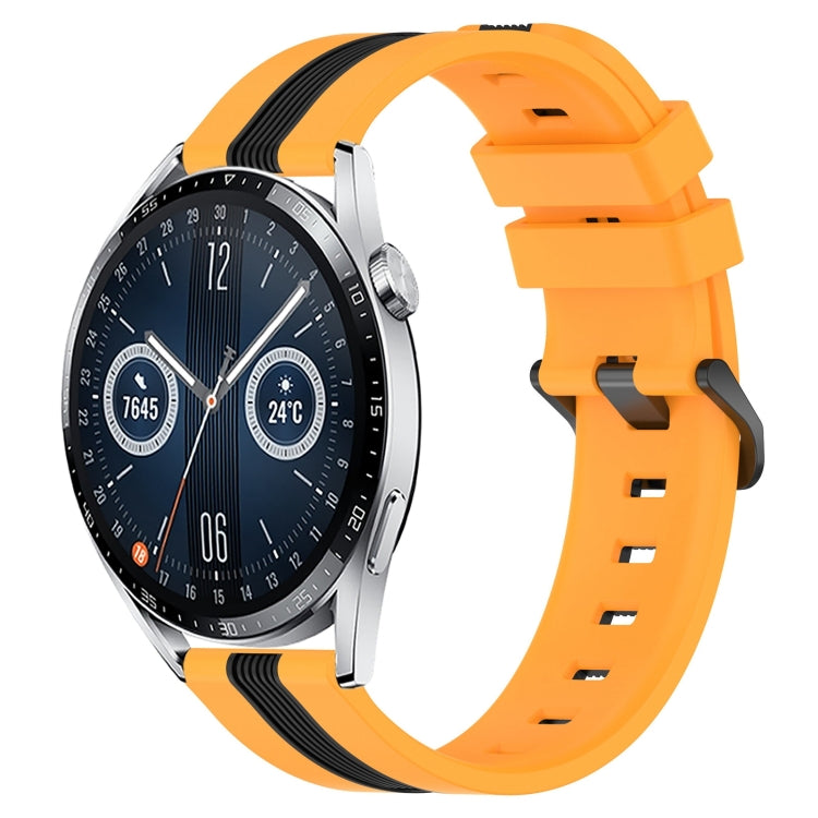 For Huawei Watch GT3 46mm 22mm Vertical Two-Color Silicone Watch Band