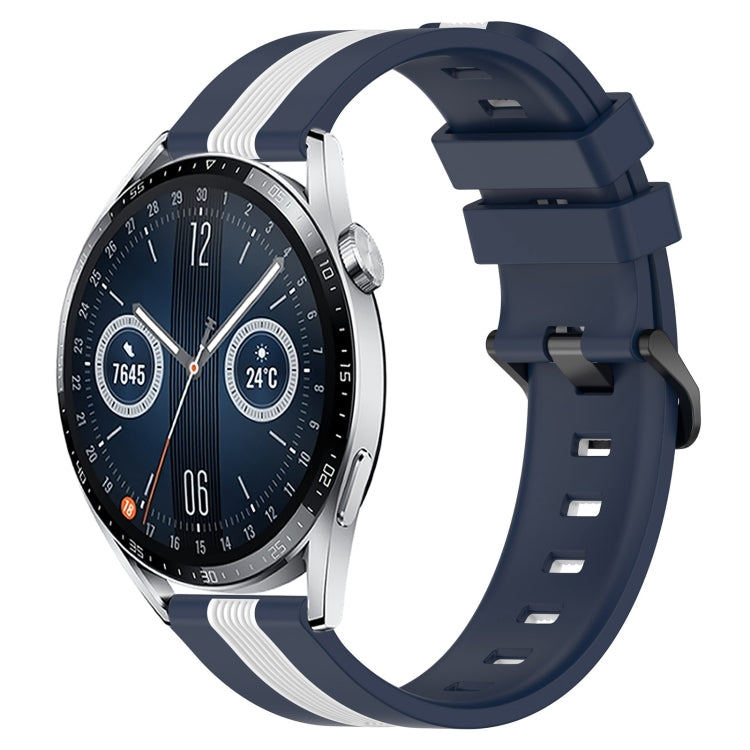 For Huawei Watch GT3 46mm 22mm Vertical Two-Color Silicone Watch Band