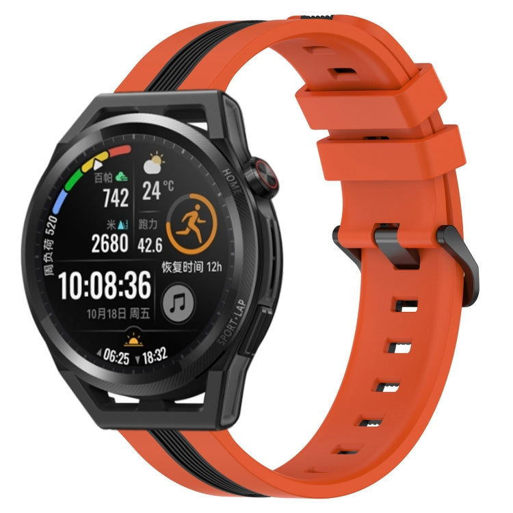 For Huawei Watch GT Runner 22mm Vertical Two-Color Silicone Watch Band