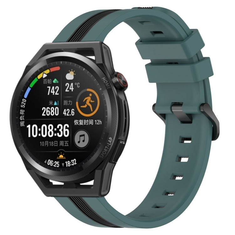For Huawei Watch GT Runner 22mm Vertical Two-Color Silicone Watch Band