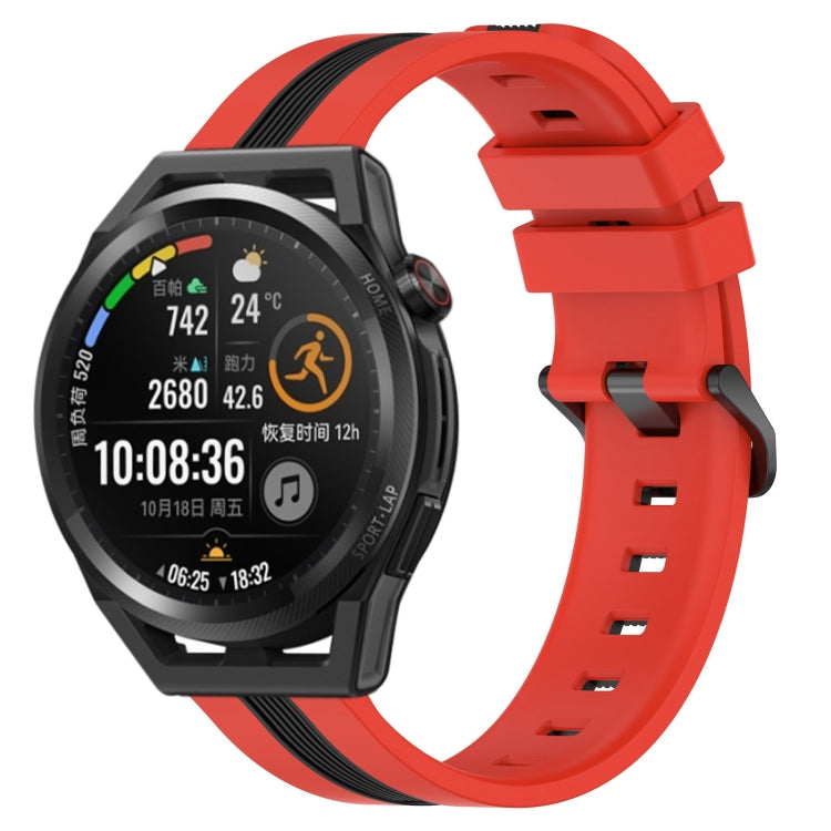 For Huawei Watch GT Runner 22mm Vertical Two-Color Silicone Watch Band