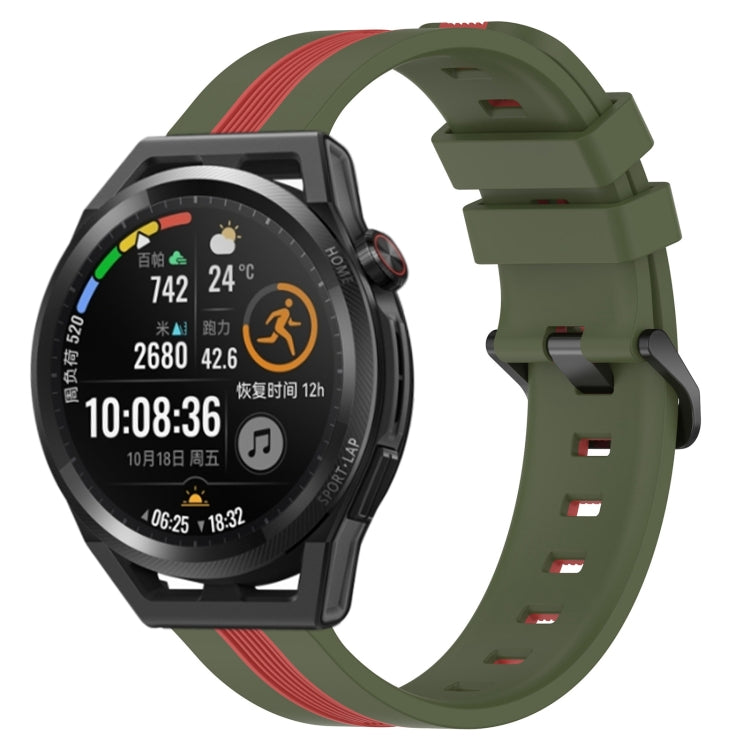 For Huawei Watch GT Runner 22mm Vertical Two-Color Silicone Watch Band