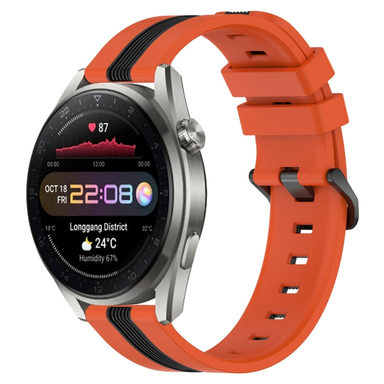 For Huawei Watch 3 Pro New 22mm Vertical Two-Color Silicone Watch Band