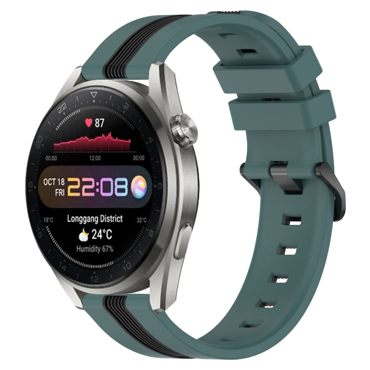 For Huawei Watch 3 Pro New 22mm Vertical Two-Color Silicone Watch Band