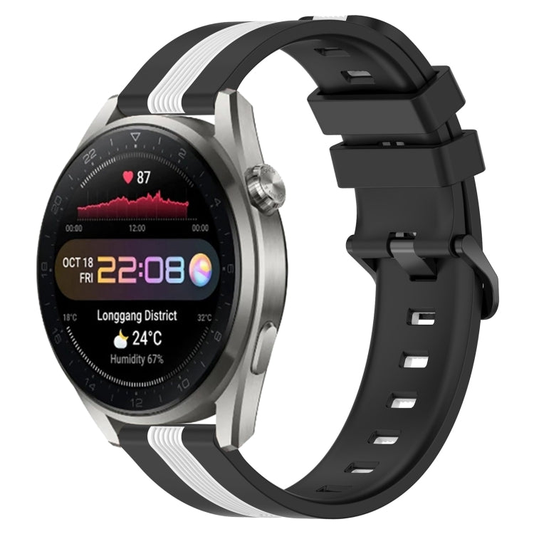 For Huawei Watch 3 Pro New 22mm Vertical Two-Color Silicone Watch Band