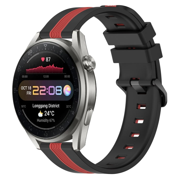 For Huawei Watch 3 Pro New 22mm Vertical Two-Color Silicone Watch Band