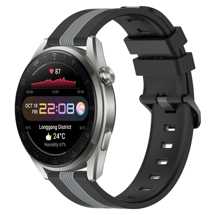 For Huawei Watch 3 Pro New 22mm Vertical Two-Color Silicone Watch Band