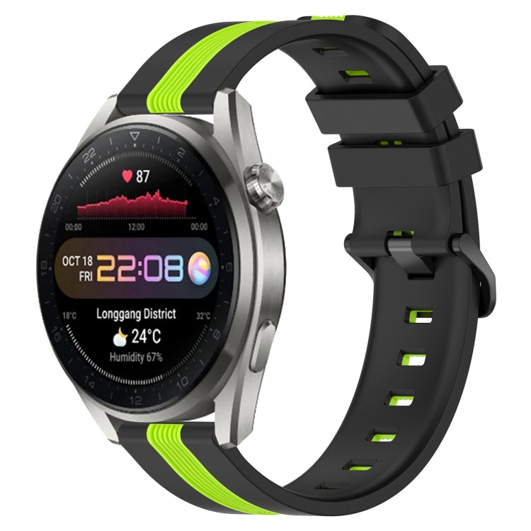 For Huawei Watch 3 Pro New 22mm Vertical Two-Color Silicone Watch Band