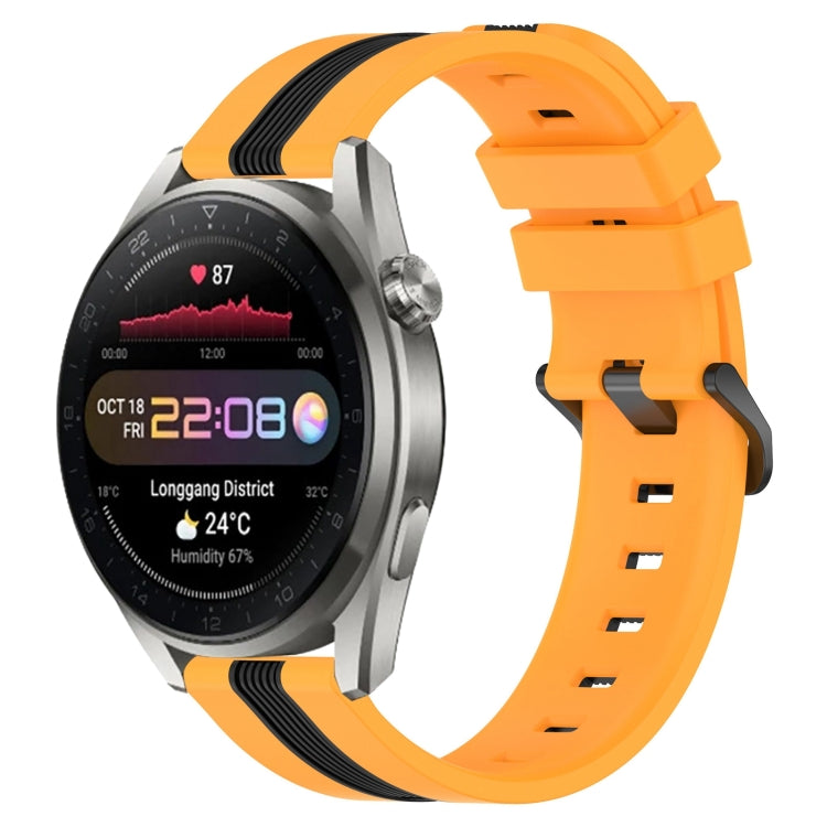 For Huawei Watch 3 Pro New 22mm Vertical Two-Color Silicone Watch Band