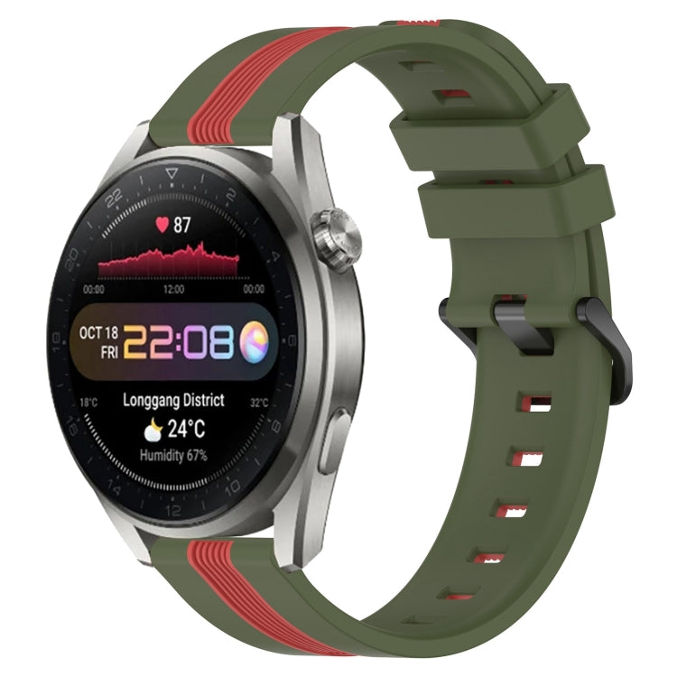For Huawei Watch 3 Pro New 22mm Vertical Two-Color Silicone Watch Band