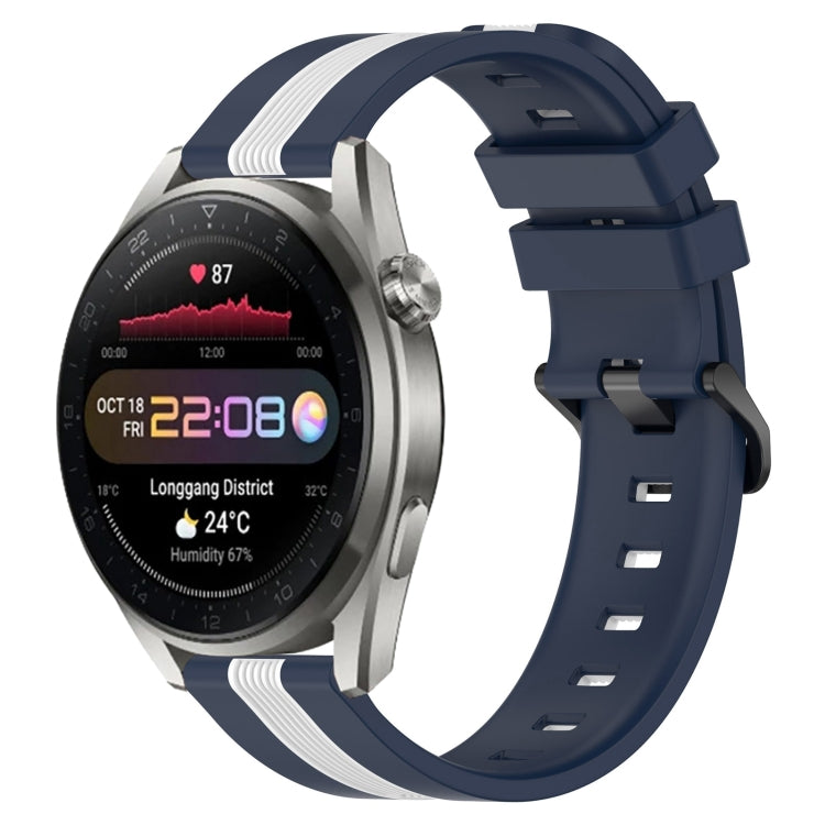 For Huawei Watch 3 Pro New 22mm Vertical Two-Color Silicone Watch Band