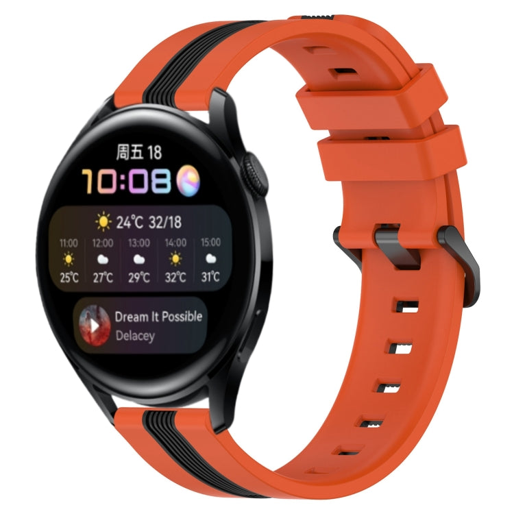 For Huawei Watch 3 22mm Vertical Two-Color Silicone Watch Band