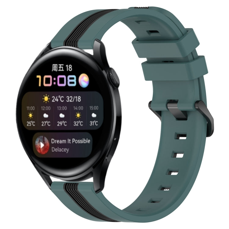 For Huawei Watch 3 22mm Vertical Two-Color Silicone Watch Band