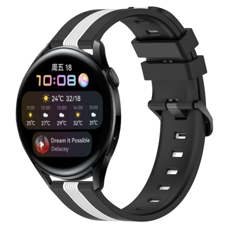 For Huawei Watch 3 22mm Vertical Two-Color Silicone Watch Band