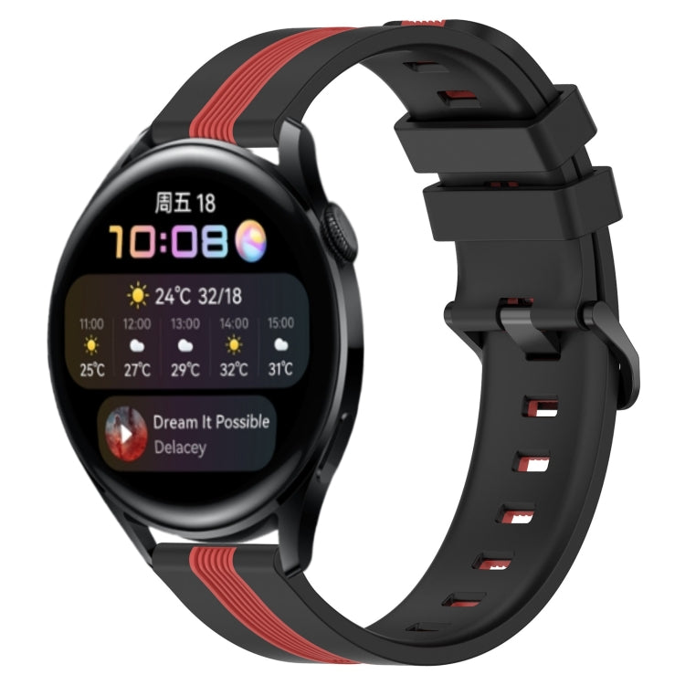 For Huawei Watch 3 22mm Vertical Two-Color Silicone Watch Band