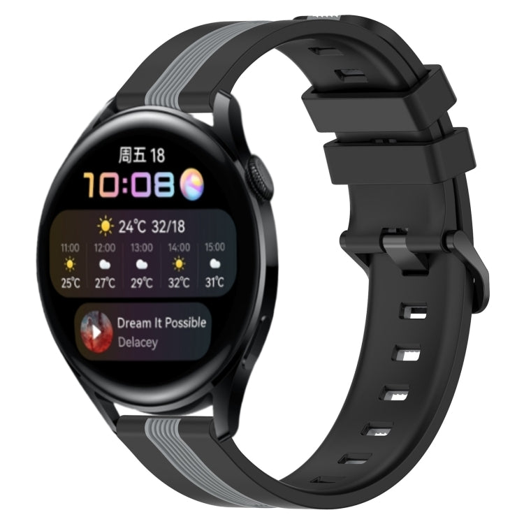 For Huawei Watch 3 22mm Vertical Two-Color Silicone Watch Band