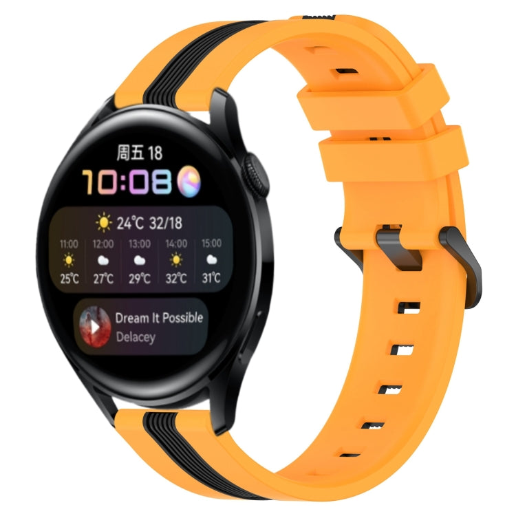 For Huawei Watch 3 22mm Vertical Two-Color Silicone Watch Band