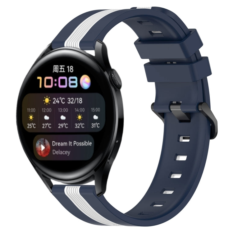 For Huawei Watch 3 22mm Vertical Two-Color Silicone Watch Band
