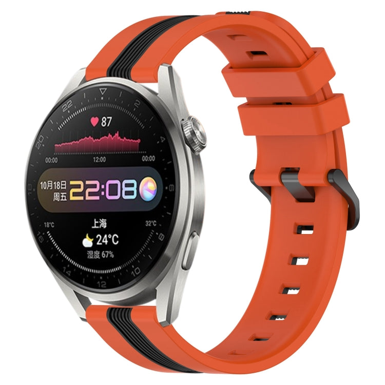 For Huawei Watch 3 Pro 22mm Vertical Two-Color Silicone Watch Band