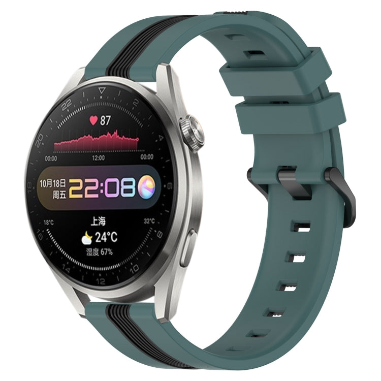 For Huawei Watch 3 Pro 22mm Vertical Two-Color Silicone Watch Band