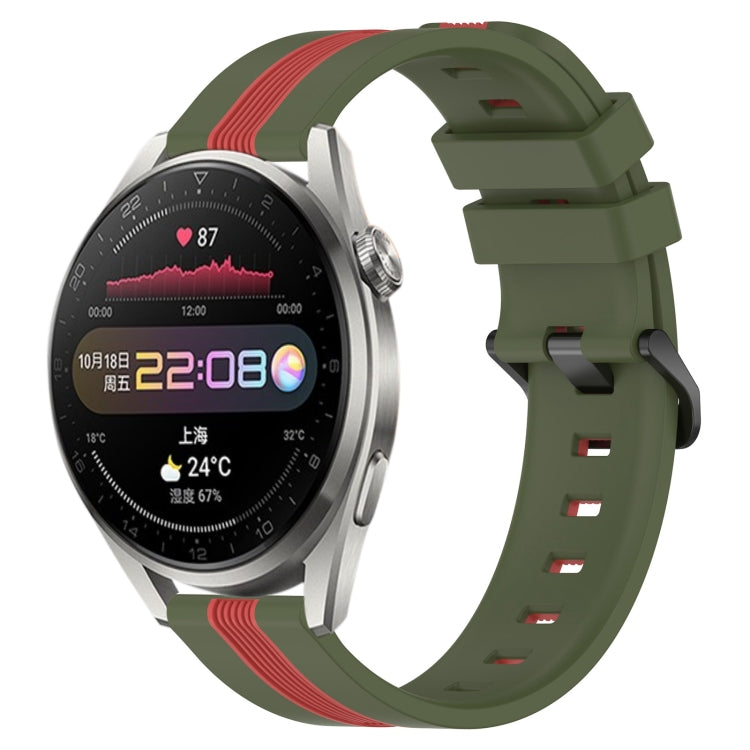 For Huawei Watch 3 Pro 22mm Vertical Two-Color Silicone Watch Band