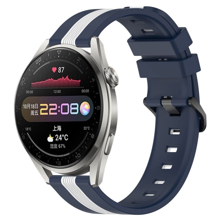 For Huawei Watch 3 Pro 22mm Vertical Two-Color Silicone Watch Band
