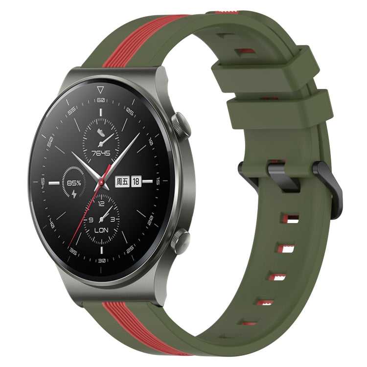 For Huawei GT2 Pro 22mm Vertical Two-Color Silicone Watch Band