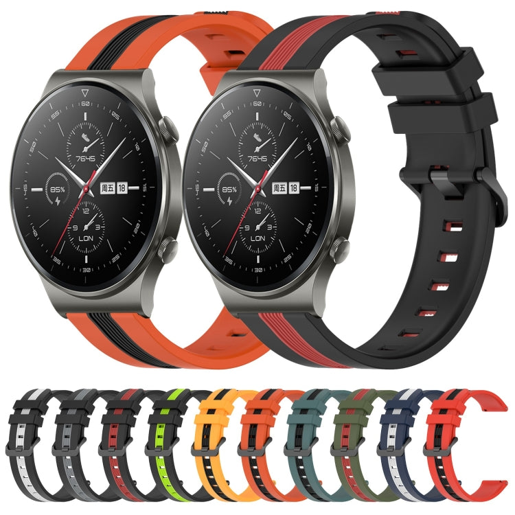 For Huawei GT2 Pro 22mm Vertical Two-Color Silicone Watch Band