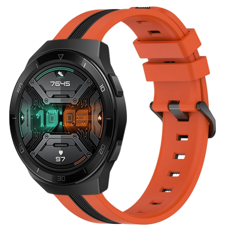 For Huawei Watch GT 2E 22mm Vertical Two-Color Silicone Watch Band