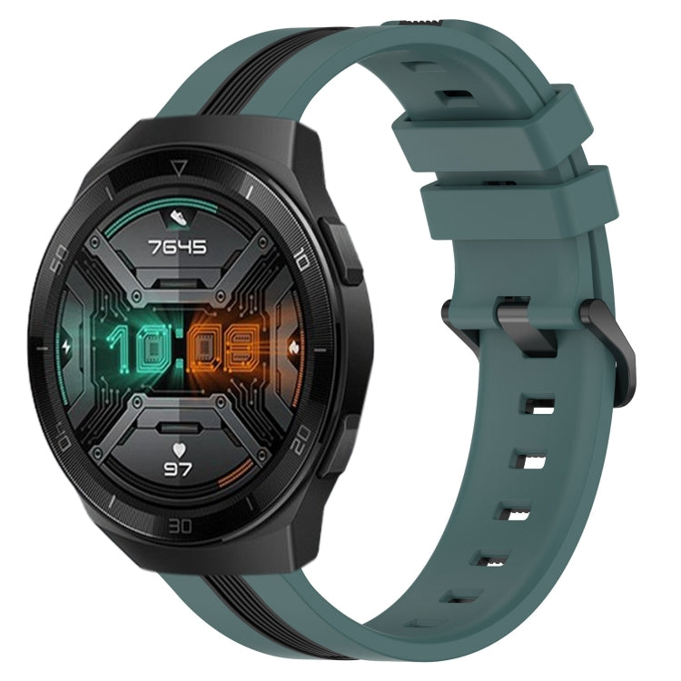 For Huawei Watch GT 2E 22mm Vertical Two-Color Silicone Watch Band