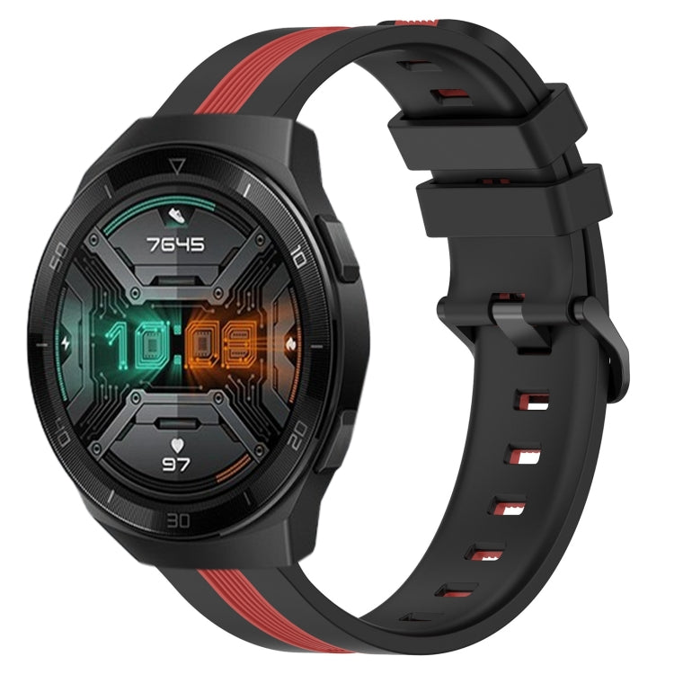 For Huawei Watch GT 2E 22mm Vertical Two-Color Silicone Watch Band