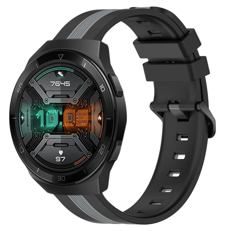 For Huawei Watch GT 2E 22mm Vertical Two-Color Silicone Watch Band